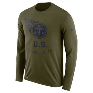 Men's Tennessee Titans Nike Salute to Service Sideline Legend Performance Long Sleeve T-Shirt Olive