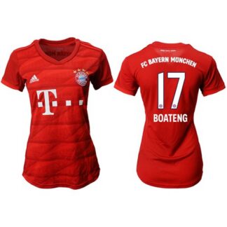 Women’s Bayern Munchen #17 Boateng Home Soccer Club Jersey