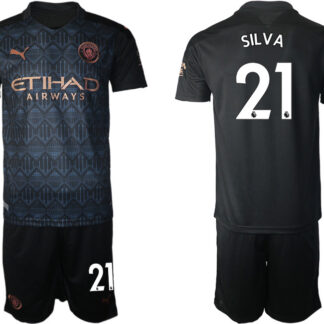 Men 2020-2021 club Manchester City away 21 black Soccer Jerseys