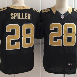 Nike New Orleans Saints #28 C.J. Spiller Black Elite Jersey
