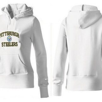 Nike Pittsburgh Steelers Team Logo White Women Pullover Hoodies (2)