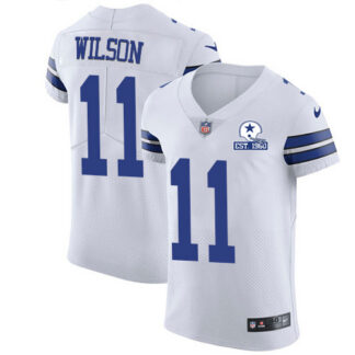 Nike Dallas Cowboys #11 Cedrick Wilson White Men’s Stitched With Established In 1960 Patch NFL New Elite Jersey