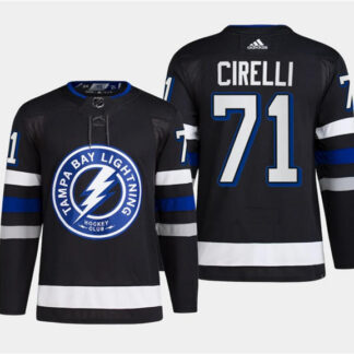 Men's Tampa Bay Lightning #71 Anthony Cirelli Black 2024 Stadium Series Stitched Jersey