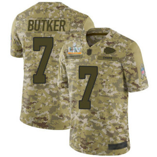Nike Kansas City Chiefs #7 Harrison Butker Camo Youth Super Bowl LV Bound Stitched NFL Limited 2018 Salute To Servi...