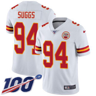 Nike Kansas City Chiefs #94 Terrell Suggs White Men’s Stitched NFL 100th Season Vapor Untouchable Limited Jersey
