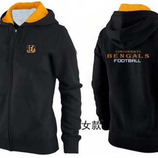 Womens Cincinnati Bengals Team Logo 2015 Full Zip Hoodie-52