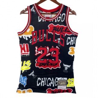 Chicago Bulls Michael Jordan #23 Throwback Street Graffiti 1997-98 Hardwood Classics Jersey