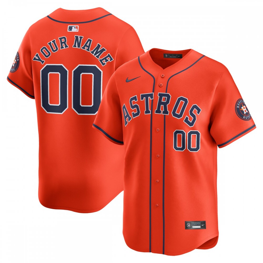 Houston Astros Nike Alternate Limited Custom Jersey – Orange