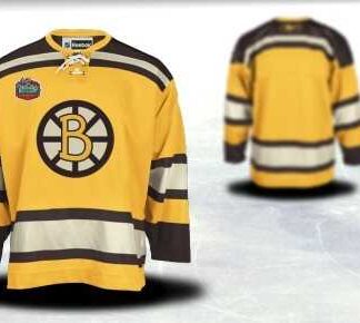 Men Boston Bruins Customized Yellow Winter Classic Stitched Hockey Jersey