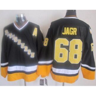 Pittsburgh Penguins #68 Jaromir Jagr Black/Yellow CCM Throwback Stitched NHL Jersey