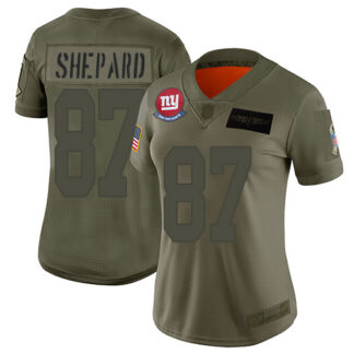 Nike New York Giants #87 Sterling Shepard Camo Women’s Stitched NFL Limited 2019 Salute to Service Jersey