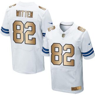 Nike Dallas Cowboys #82 Jason Witten White Men’s Stitched NFL Elite Gold Jersey