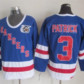 New York Rangers #3 Patrick Light Blue 75TH Throwback CCM Jerseys
