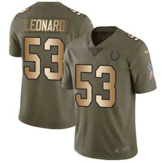 Nike Colts 53 Darius Leonard Olive Gold Salute To Service Limited Jersey Dzhi