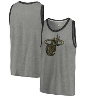 Miami Heat Fanatics Branded Camo Collection Prestige Tri-Blend Tank Top - Heathered Gray