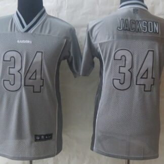 Nike Oakland Raiders #34 Bo Jackson 2013 Gray Vapor Kids Jersey