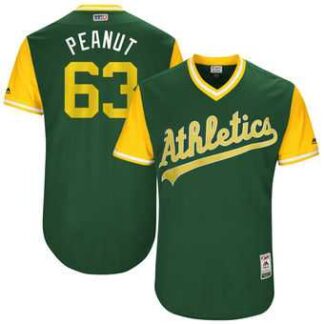 Oakland Athletics #63 Bobby Wahl Peanut Majestic Green 2017 Players Weekend Jersey JiaSu