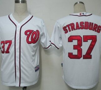 Youth Washington Nationals #37 Stephen Strasburg White Jerseys