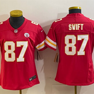 Women's Kansas City Chiefs #87 Taylor Swift Red Vapor Untouchable Limited Football Stitched Jersey(Run Small)