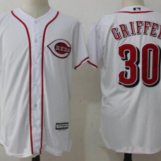 Men's Cincinnati Reds #30 Ken Griffey Jr Retired White Cool Base Stitched MLB Jersey