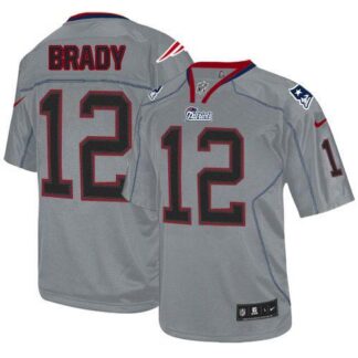 Nike New England Patriots #12 Tom Brady Lights Out Grey Men’s Stitched NFL Elite Jersey