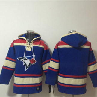 Men's Toronto Blue Jays Blank Royal Ageless Must-Have Lace-Up Pullover Hoodie