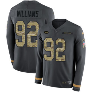 Nike New York Jets #92 Leonard Williams Anthracite Salute to Service Youth Stitched NFL Limited Therma Long Sleeve...