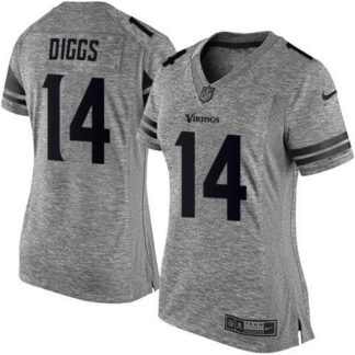 Nike Minnesota Vikings #14 Stefon Diggs Gray Women’s Stitched NFL Limited Gridiron Gray Jersey