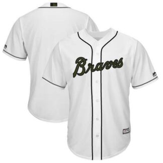 Men's Customized Braves Any Name & Number White 2018 Memorial Day Cool Base Jersey