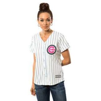Women Chicago Cubs Customized White Home 2016 Mother's Day Flexbase Collection Stitched Baseball Jersey
