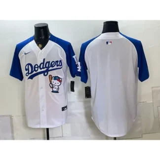 Men's Los Angeles Dodgers White Hello Kitty Stitched Baseball Jersey BRN1