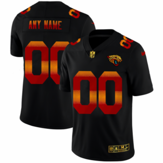Jacksonville Jaguars Custom Men’s Black Nike Red Orange Stripe Vapor Limited NFL Jersey