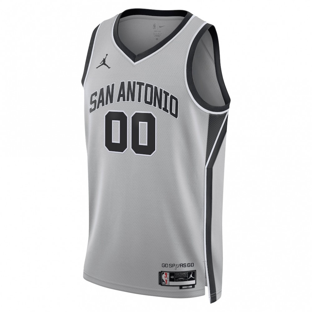 San Antonio Spurs Jordan Brand Unisex Swingman Custom Jersey - Statement Edition - Silver - Image 2
