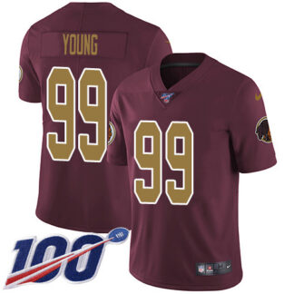 Nike Washington Football Team #99 Chase Young Burgundy Red Alternate Youth Stitched NFL 100th Season Vapor Untoucha...