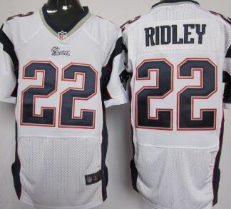 Nike New England Patriots #22 Stevan Ridley White Elite Jersey