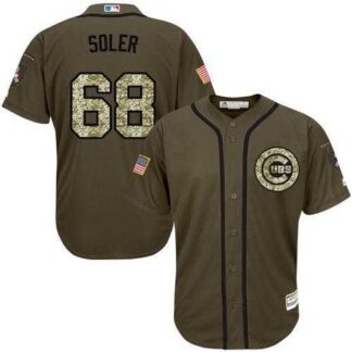 Chicago Cubs #68 Jorge Soler Green Salute to Service Stitched Baseball Jersey Jiasu
