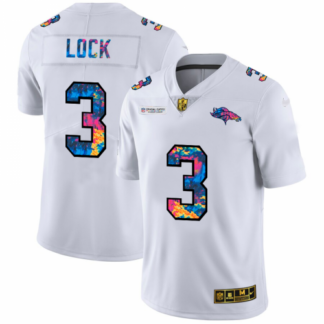 Denver Broncos #3 Drew Lock Men’s White Nike Multi-Color 2020 NFL Crucial Catch Limited NFL Jersey